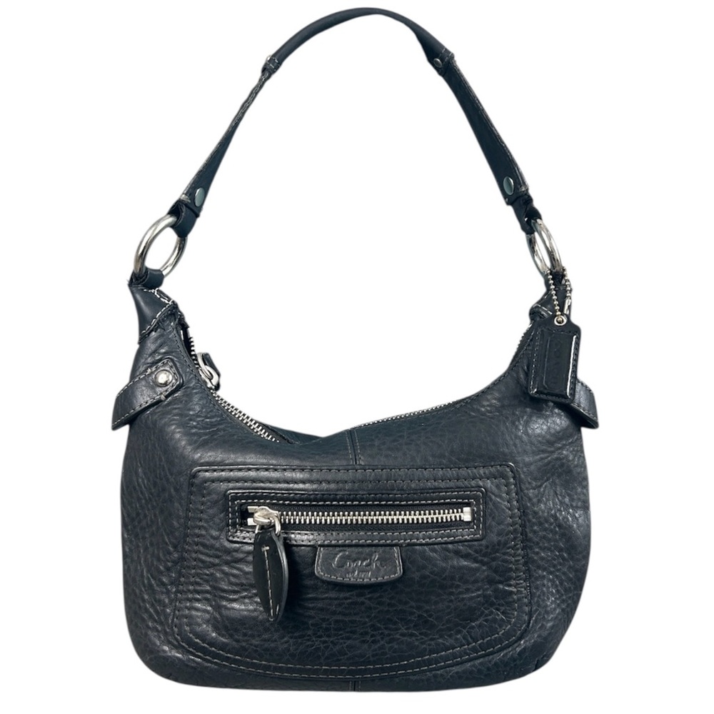 Coach Black Pebble Leather Penelope Hobo Shoulder Bag